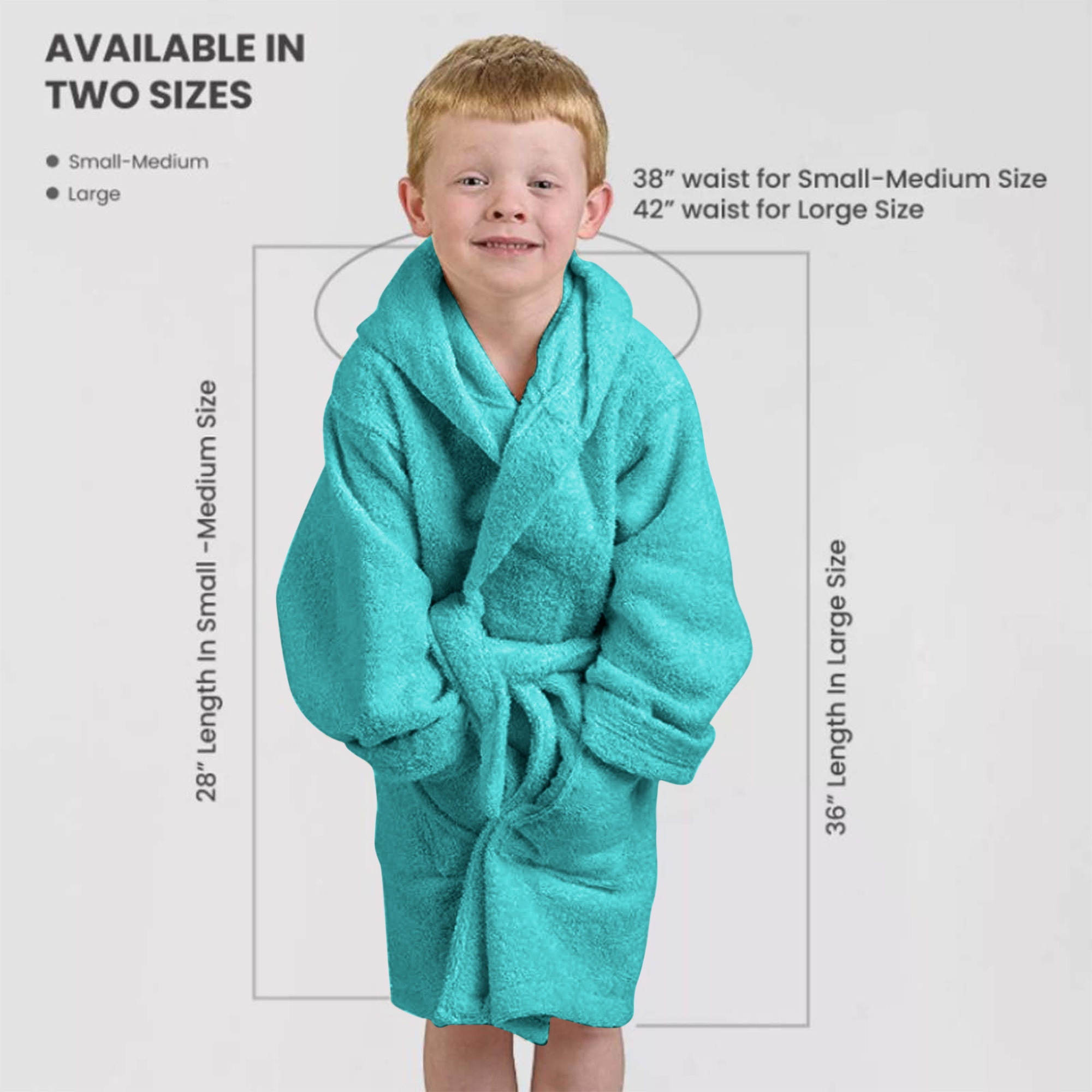 100 Cotton Terry Lightweight Kids Unisex Hooded Bathrobe by Superior Bed Bath Beyond 9370416